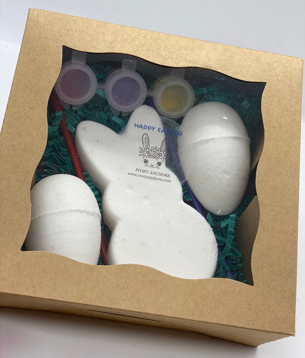 Paint Your Own  Easter Bath Bomb Set - Ivory Anchors